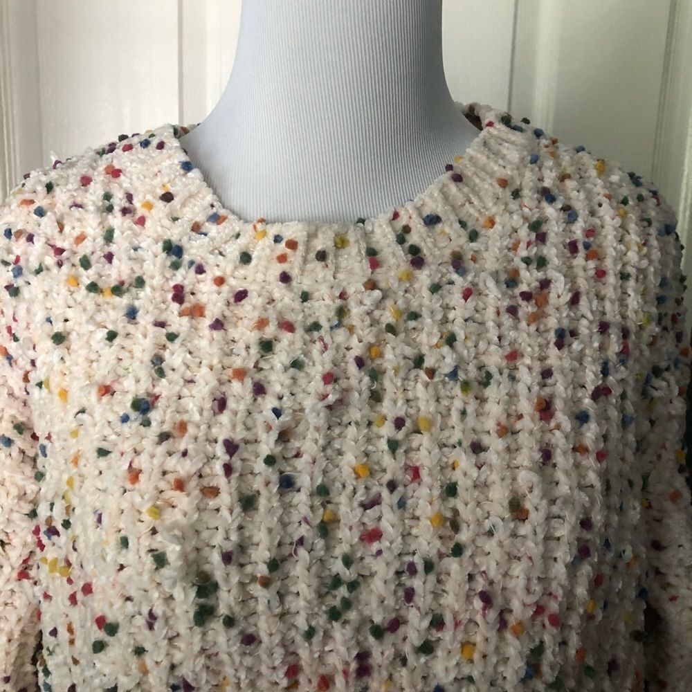 Alpha & Omega Chenille Sprinkle Crop Sweater - Picture 4 of 6